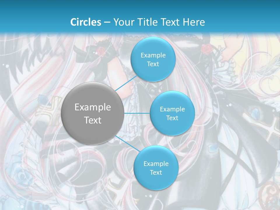 A Girl With Long Hair And Wings On A Skateboard In Front Of A Blue PowerPoint Template