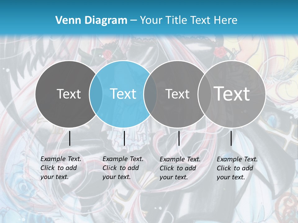 A Girl With Long Hair And Wings On A Skateboard In Front Of A Blue PowerPoint Template