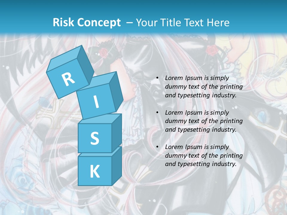 A Girl With Long Hair And Wings On A Skateboard In Front Of A Blue PowerPoint Template