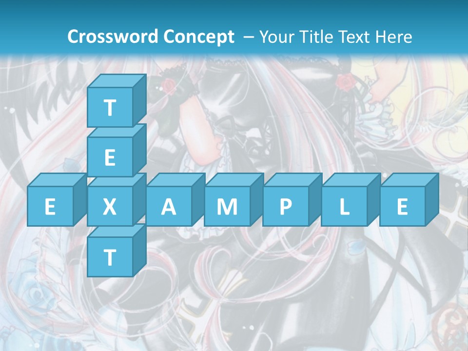 A Girl With Long Hair And Wings On A Skateboard In Front Of A Blue PowerPoint Template