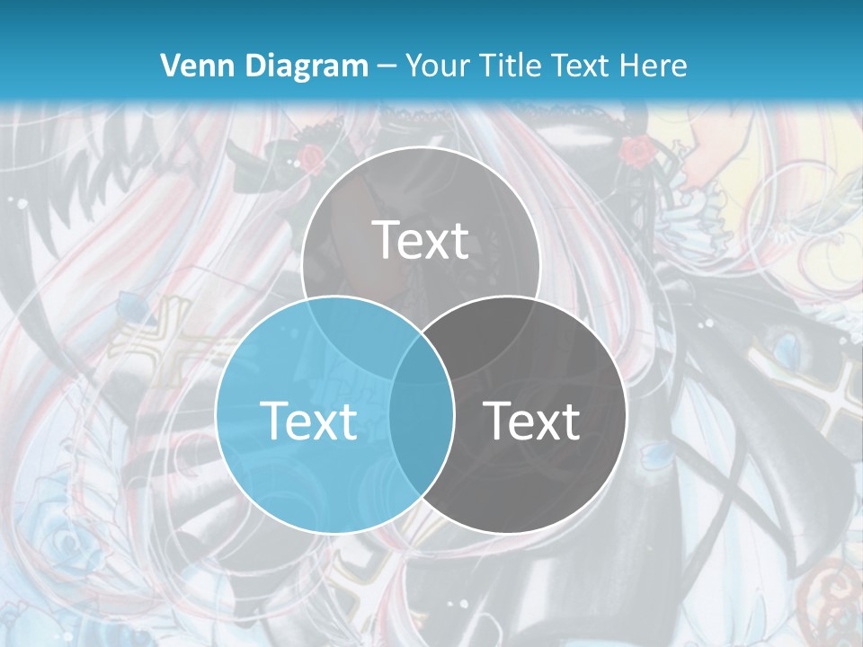 A Girl With Long Hair And Wings On A Skateboard In Front Of A Blue PowerPoint Template