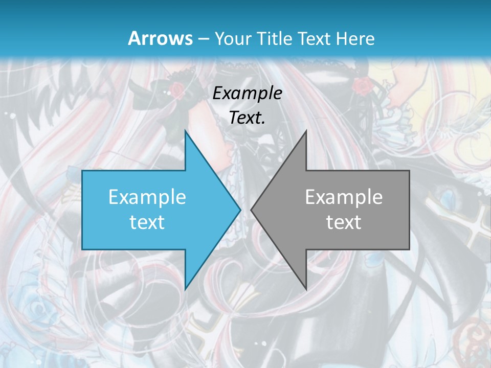 A Girl With Long Hair And Wings On A Skateboard In Front Of A Blue PowerPoint Template