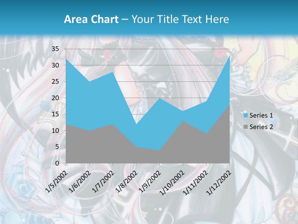 A Girl With Long Hair And Wings On A Skateboard In Front Of A Blue PowerPoint Template