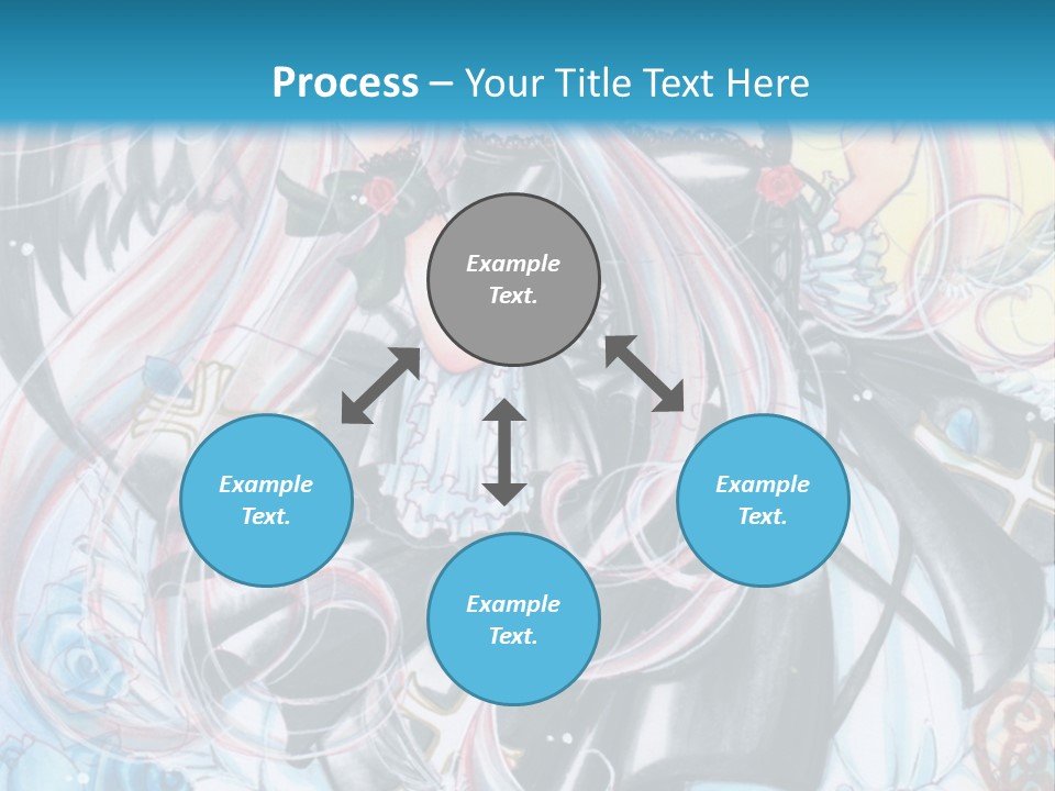 A Girl With Long Hair And Wings On A Skateboard In Front Of A Blue PowerPoint Template