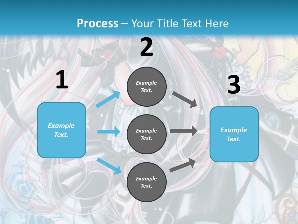 A Girl With Long Hair And Wings On A Skateboard In Front Of A Blue PowerPoint Template