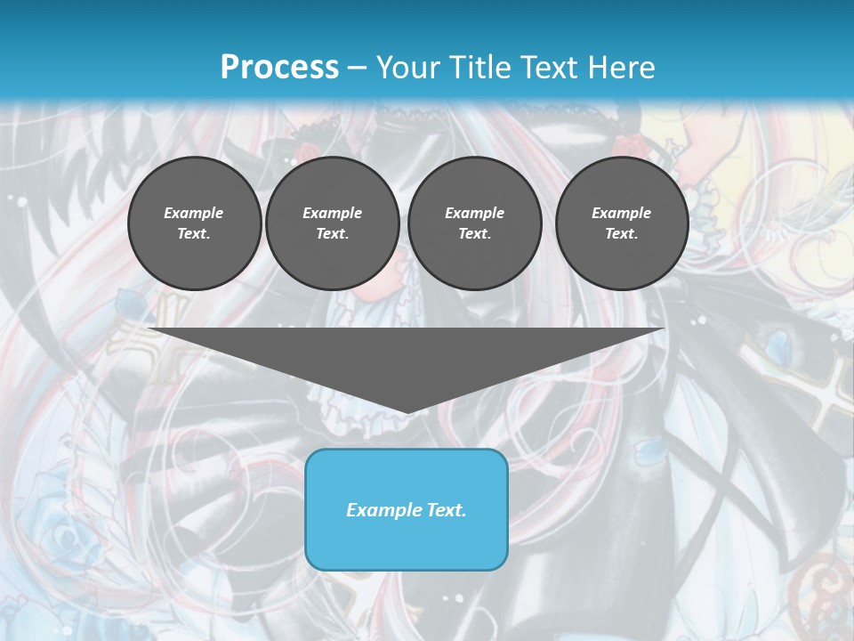 A Girl With Long Hair And Wings On A Skateboard In Front Of A Blue PowerPoint Template