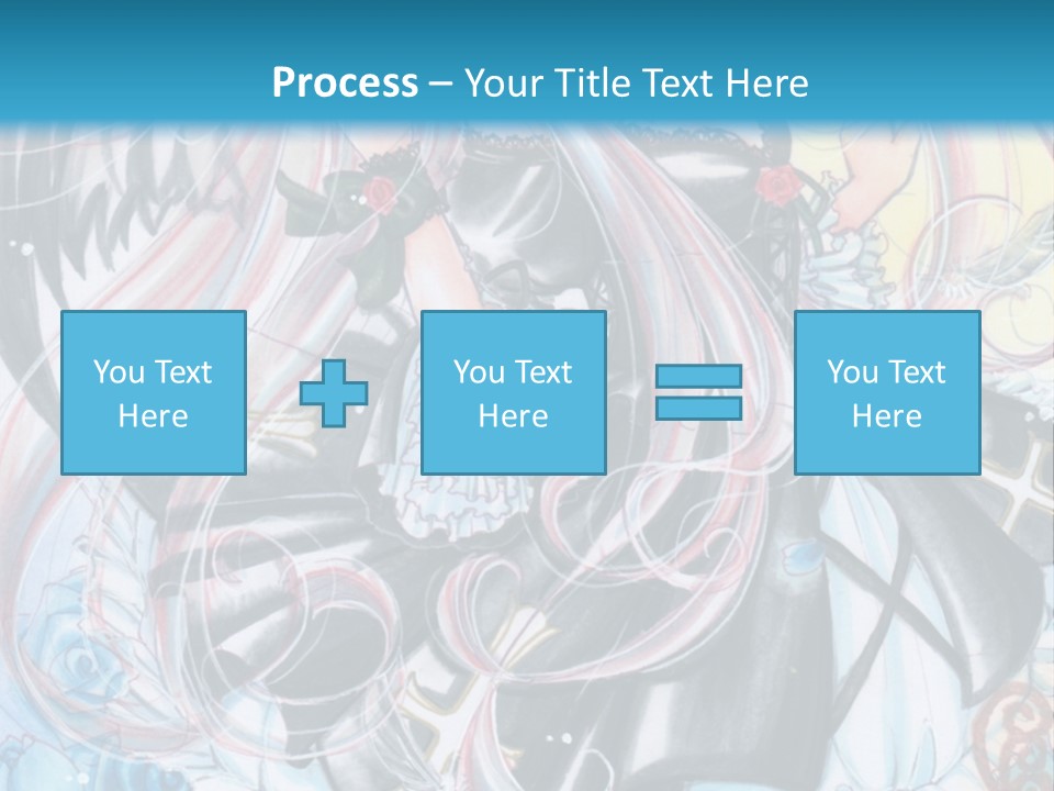 A Girl With Long Hair And Wings On A Skateboard In Front Of A Blue PowerPoint Template