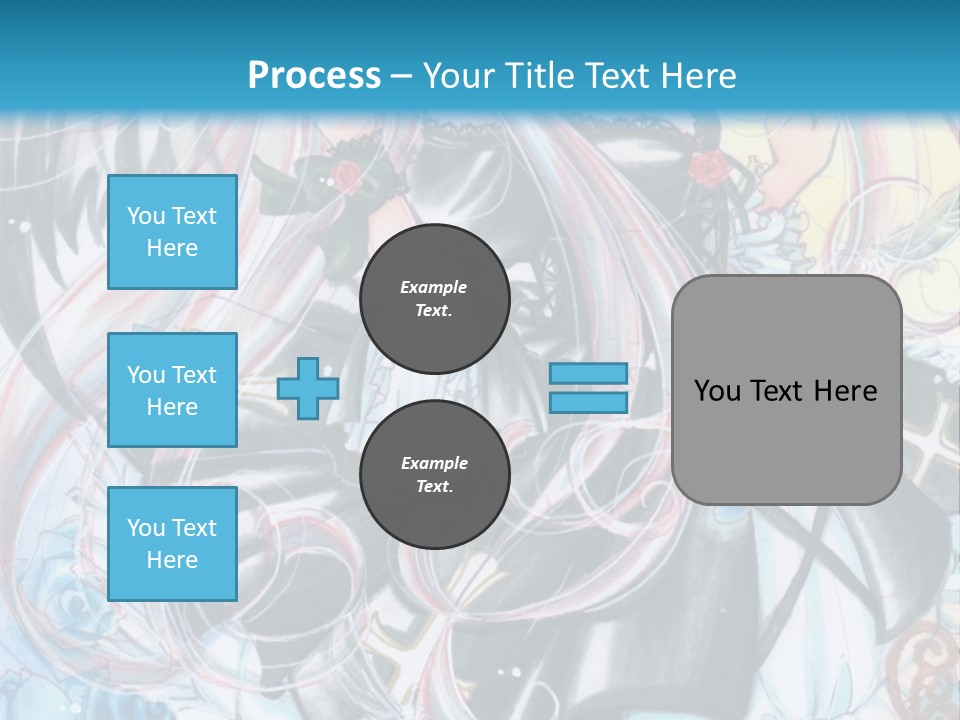 A Girl With Long Hair And Wings On A Skateboard In Front Of A Blue PowerPoint Template