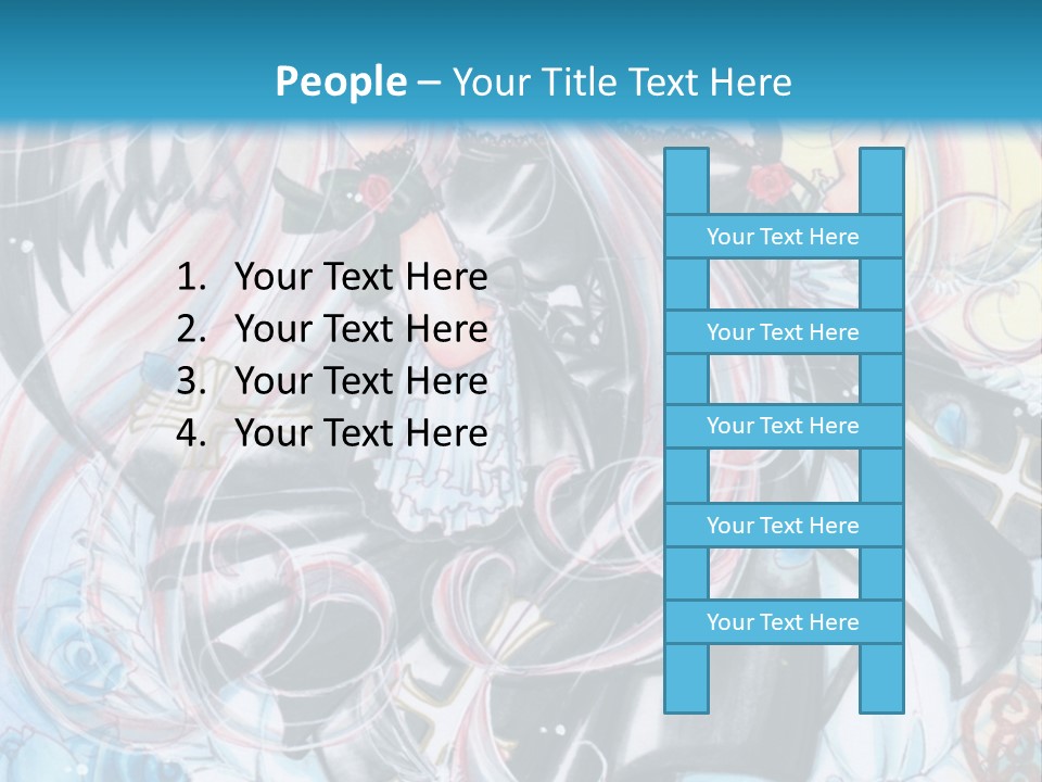 A Girl With Long Hair And Wings On A Skateboard In Front Of A Blue PowerPoint Template