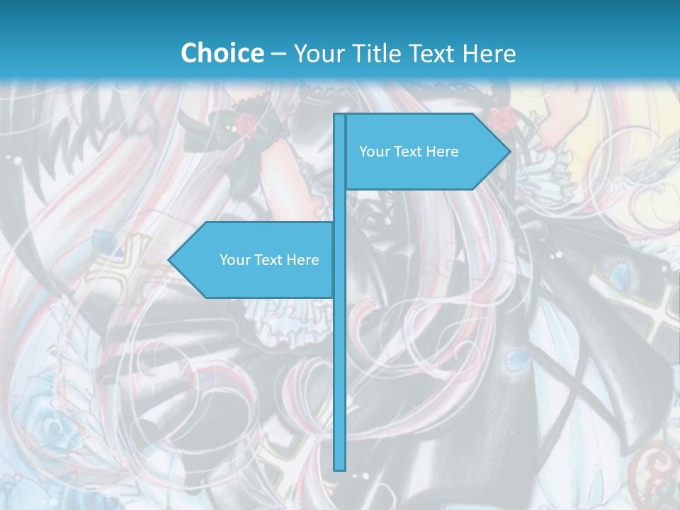 A Girl With Long Hair And Wings On A Skateboard In Front Of A Blue PowerPoint Template