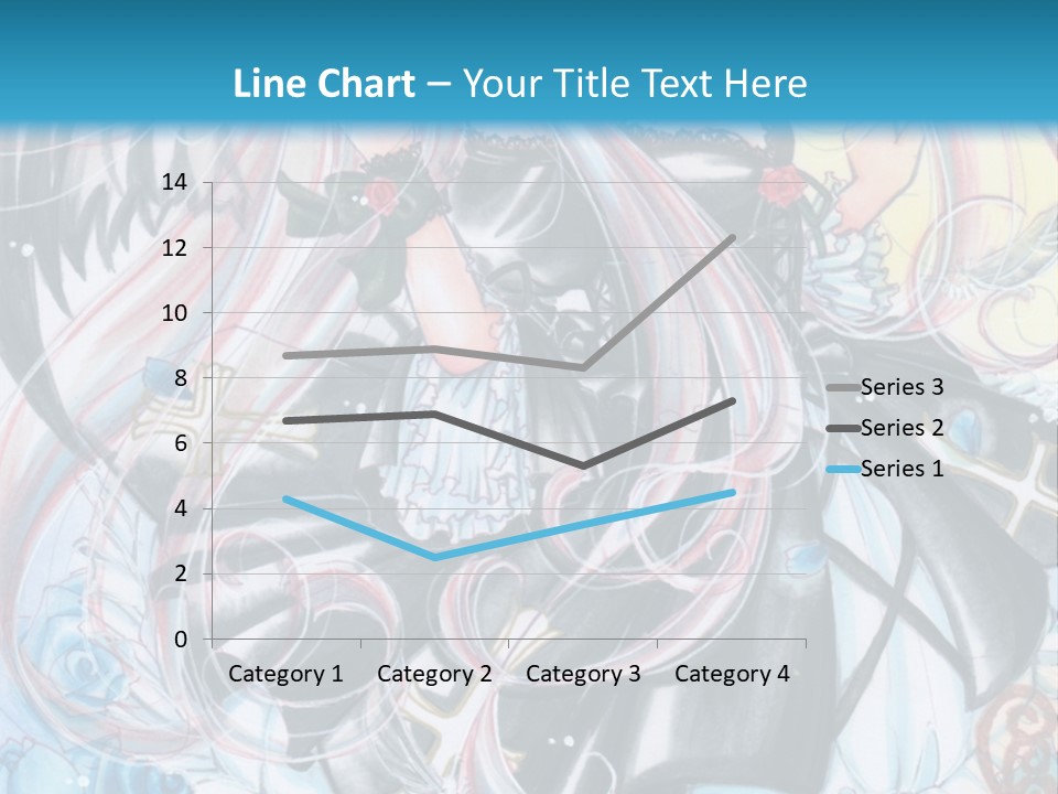 A Girl With Long Hair And Wings On A Skateboard In Front Of A Blue PowerPoint Template