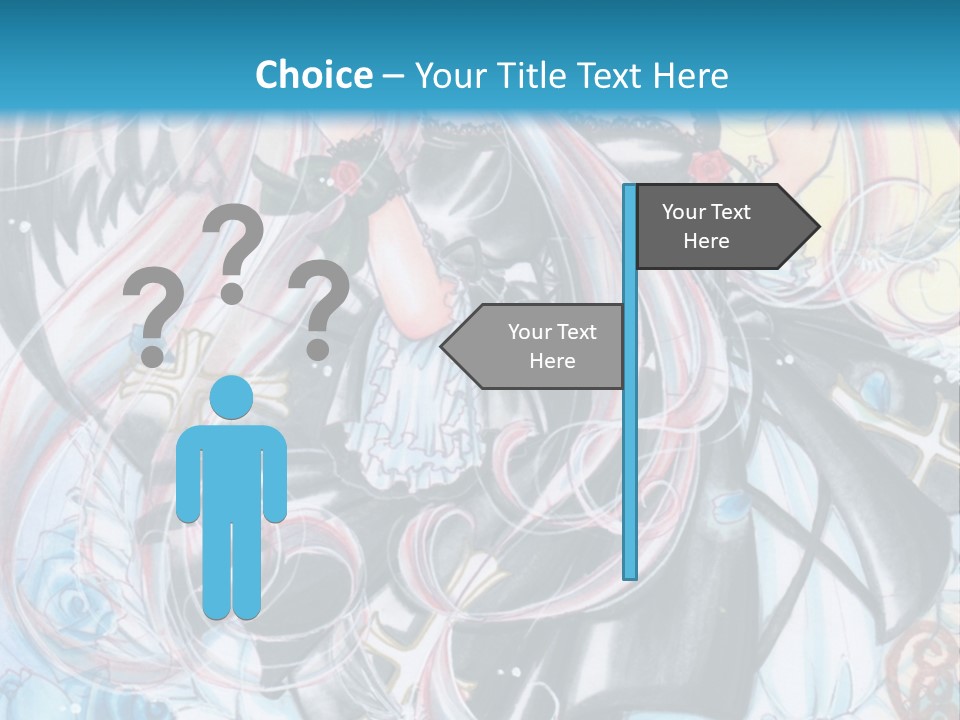 A Girl With Long Hair And Wings On A Skateboard In Front Of A Blue PowerPoint Template