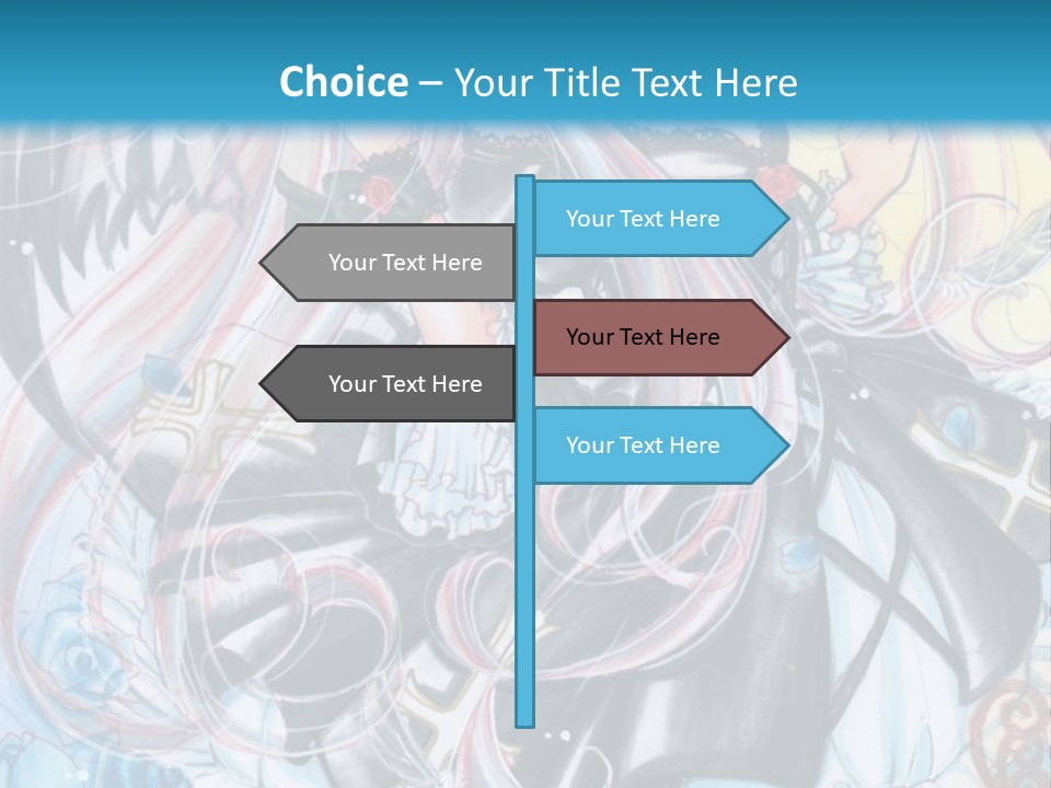 A Girl With Long Hair And Wings On A Skateboard In Front Of A Blue PowerPoint Template