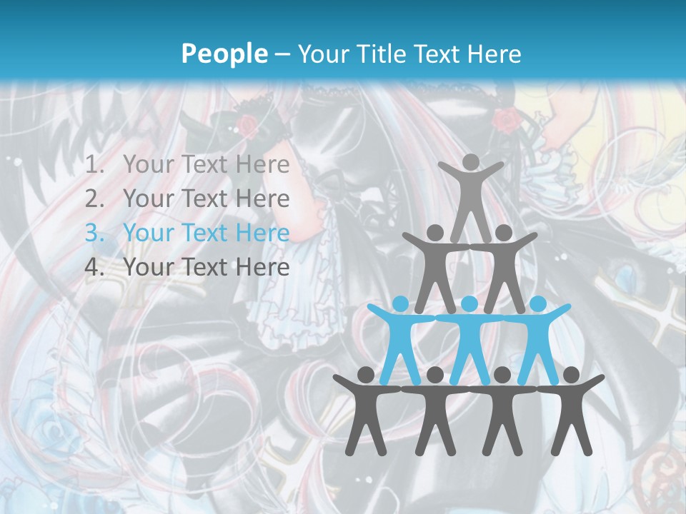 A Girl With Long Hair And Wings On A Skateboard In Front Of A Blue PowerPoint Template