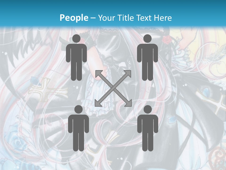 A Girl With Long Hair And Wings On A Skateboard In Front Of A Blue PowerPoint Template