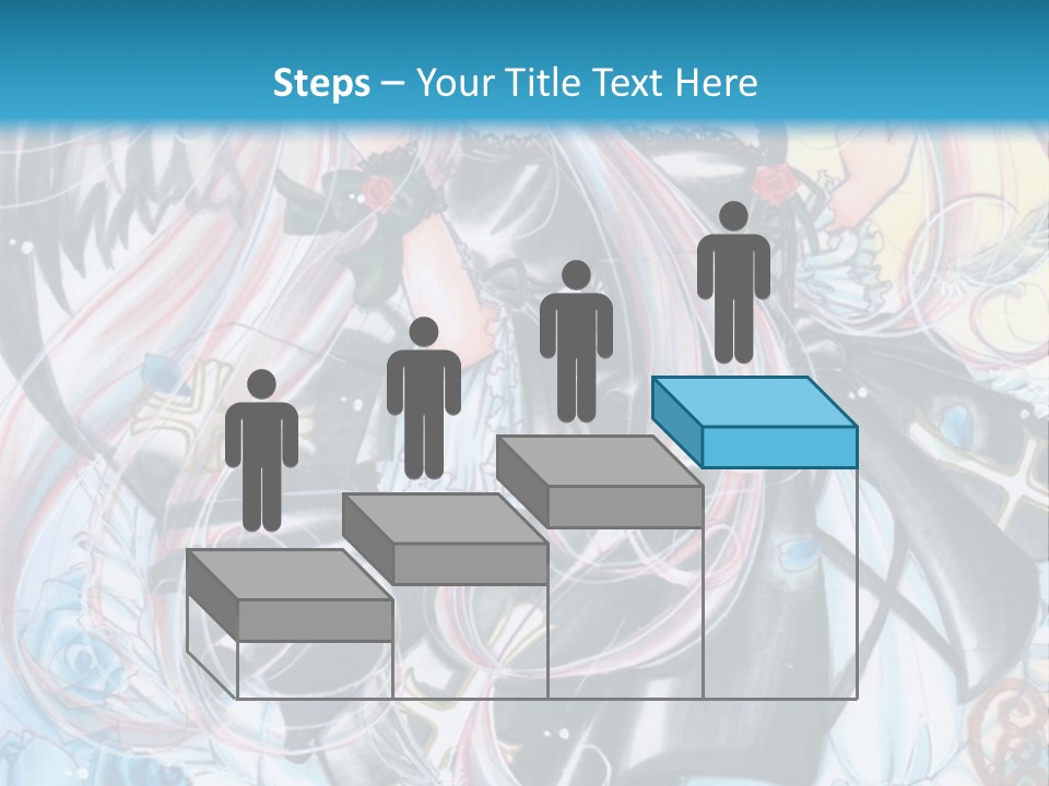 A Girl With Long Hair And Wings On A Skateboard In Front Of A Blue PowerPoint Template