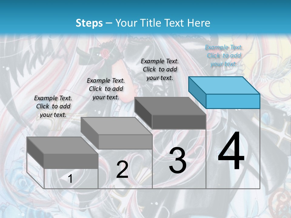 A Girl With Long Hair And Wings On A Skateboard In Front Of A Blue PowerPoint Template