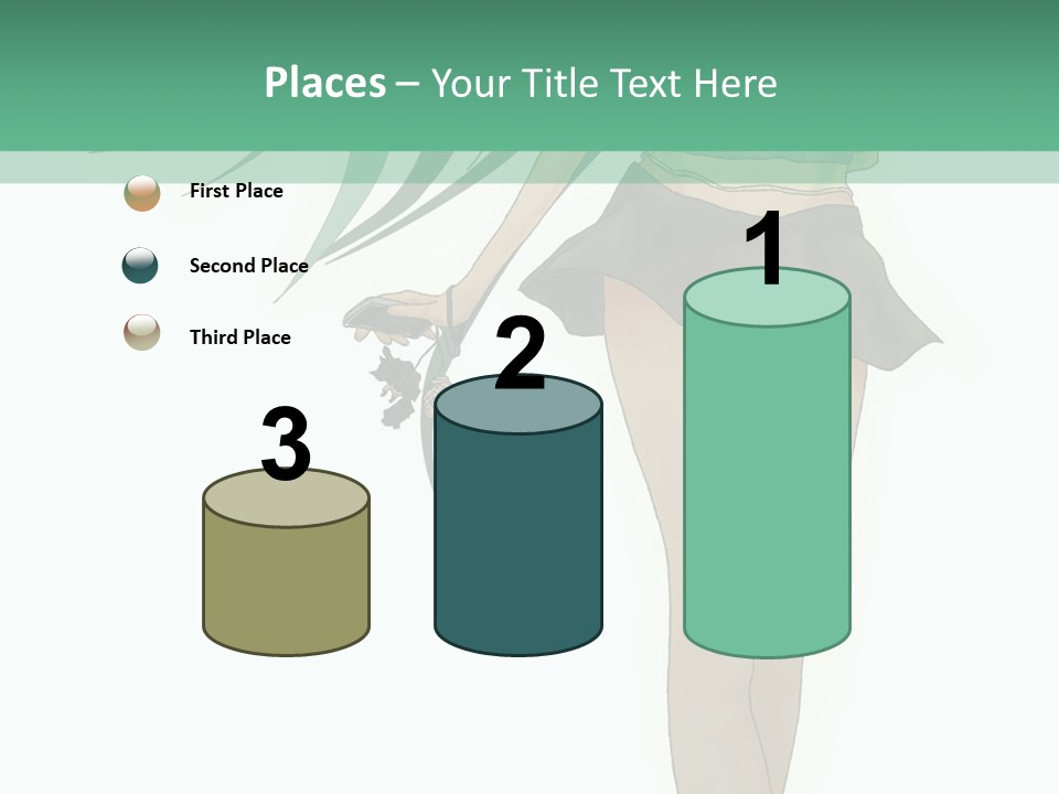 A Girl With Green Hair Is Standing Next To A Wall PowerPoint Template