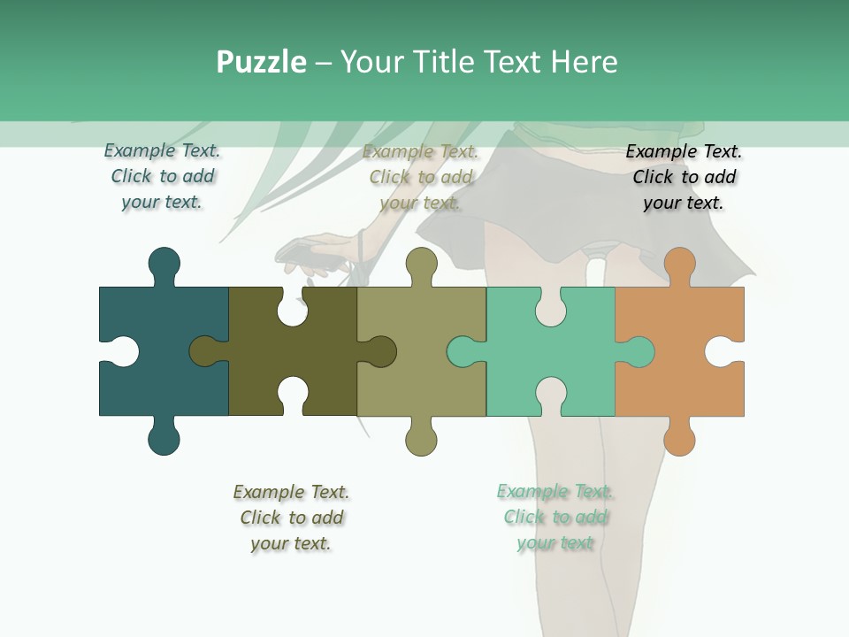 A Girl With Green Hair Is Standing Next To A Wall PowerPoint Template