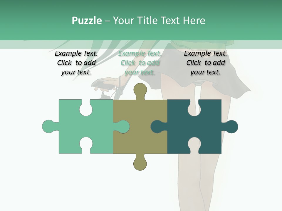 A Girl With Green Hair Is Standing Next To A Wall PowerPoint Template