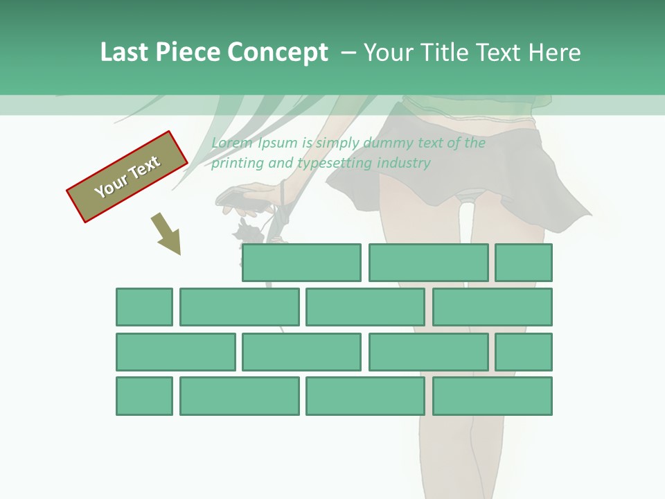 A Girl With Green Hair Is Standing Next To A Wall PowerPoint Template