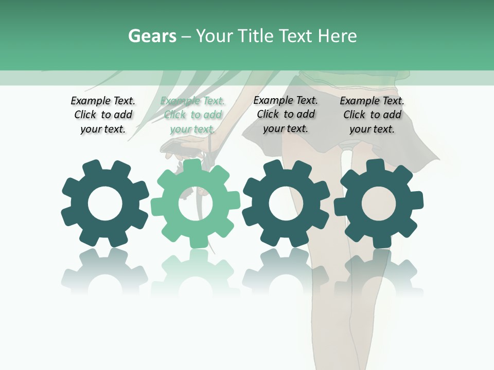 A Girl With Green Hair Is Standing Next To A Wall PowerPoint Template