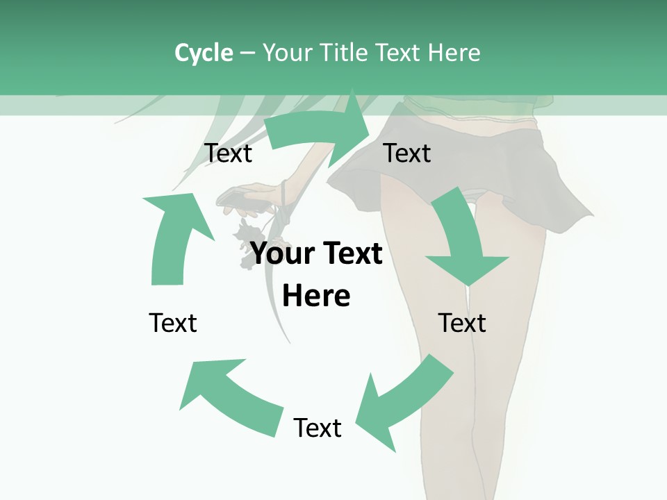 A Girl With Green Hair Is Standing Next To A Wall PowerPoint Template