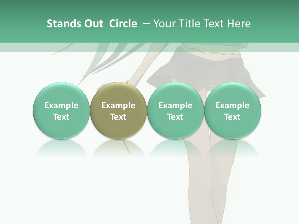 A Girl With Green Hair Is Standing Next To A Wall PowerPoint Template