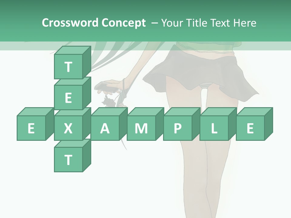 A Girl With Green Hair Is Standing Next To A Wall PowerPoint Template