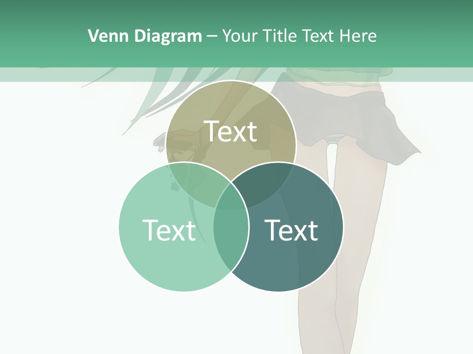 A Girl With Green Hair Is Standing Next To A Wall PowerPoint Template