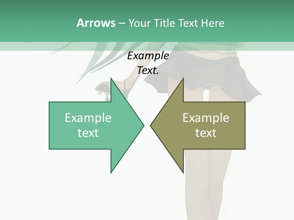 A Girl With Green Hair Is Standing Next To A Wall PowerPoint Template