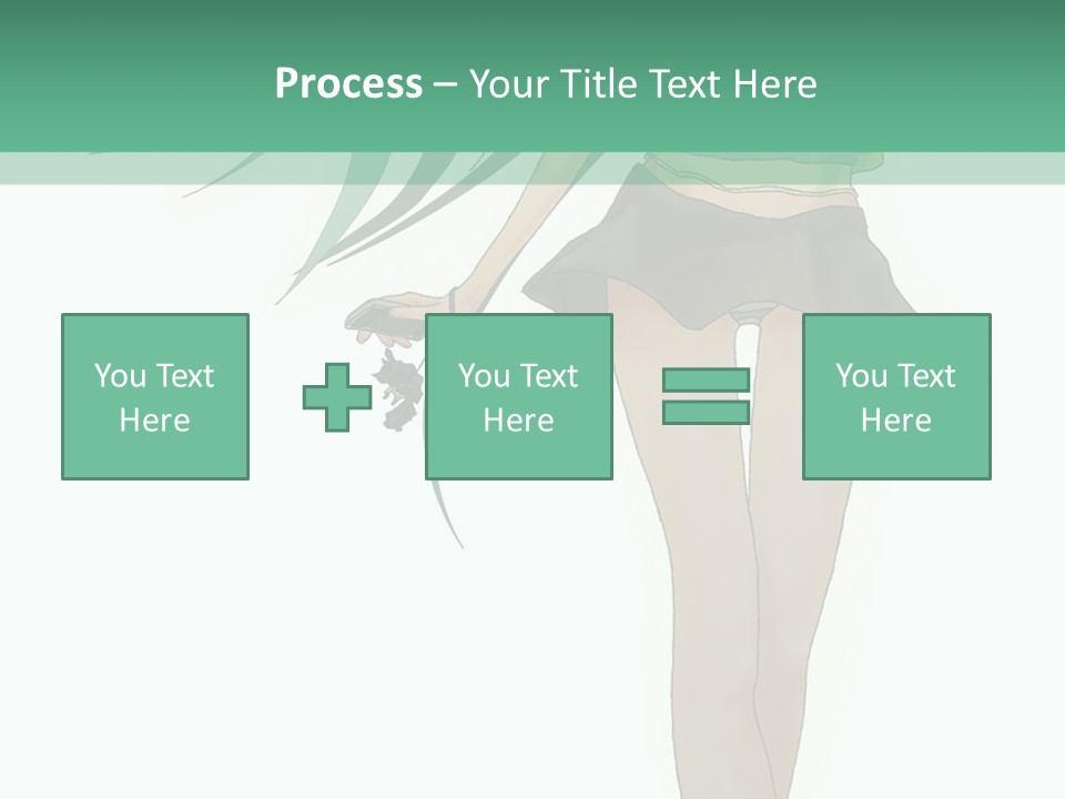 A Girl With Green Hair Is Standing Next To A Wall PowerPoint Template