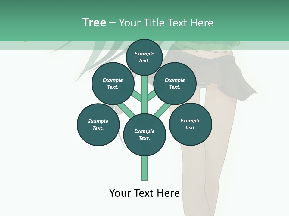 A Girl With Green Hair Is Standing Next To A Wall PowerPoint Template