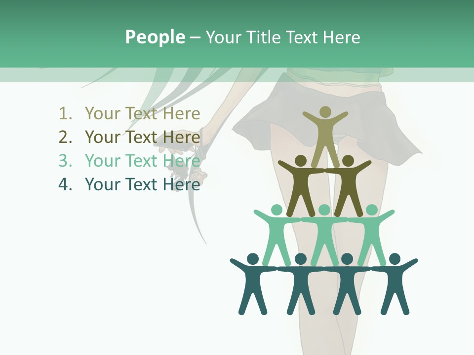 A Girl With Green Hair Is Standing Next To A Wall PowerPoint Template