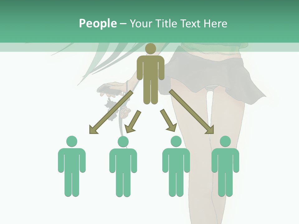 A Girl With Green Hair Is Standing Next To A Wall PowerPoint Template