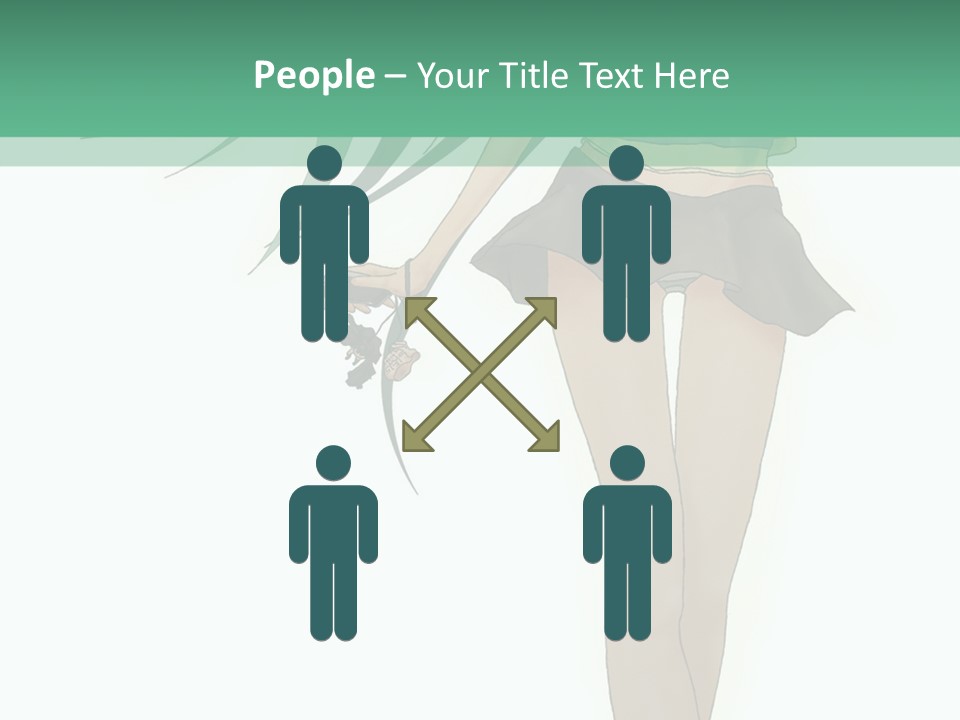 A Girl With Green Hair Is Standing Next To A Wall PowerPoint Template