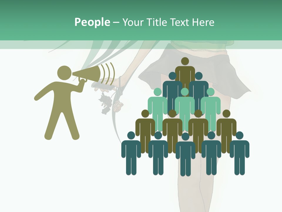 A Girl With Green Hair Is Standing Next To A Wall PowerPoint Template