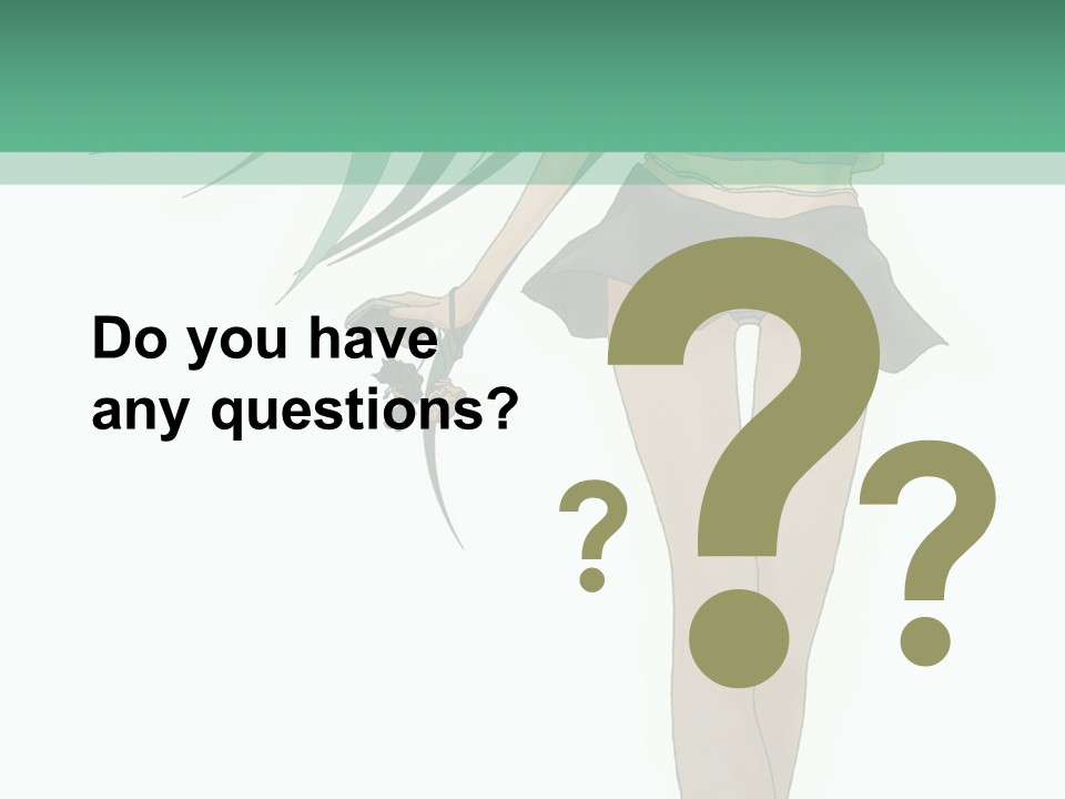 A Girl With Green Hair Is Standing Next To A Wall PowerPoint Template