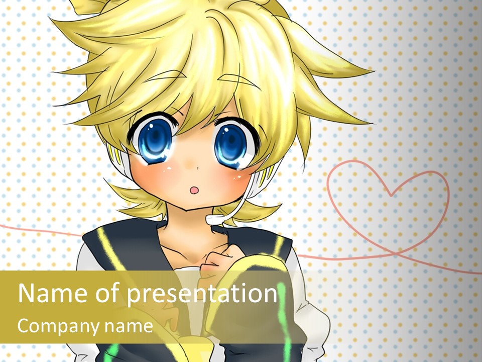 A Cartoon Character With Blue Eyes And Blonde Hair PowerPoint Template