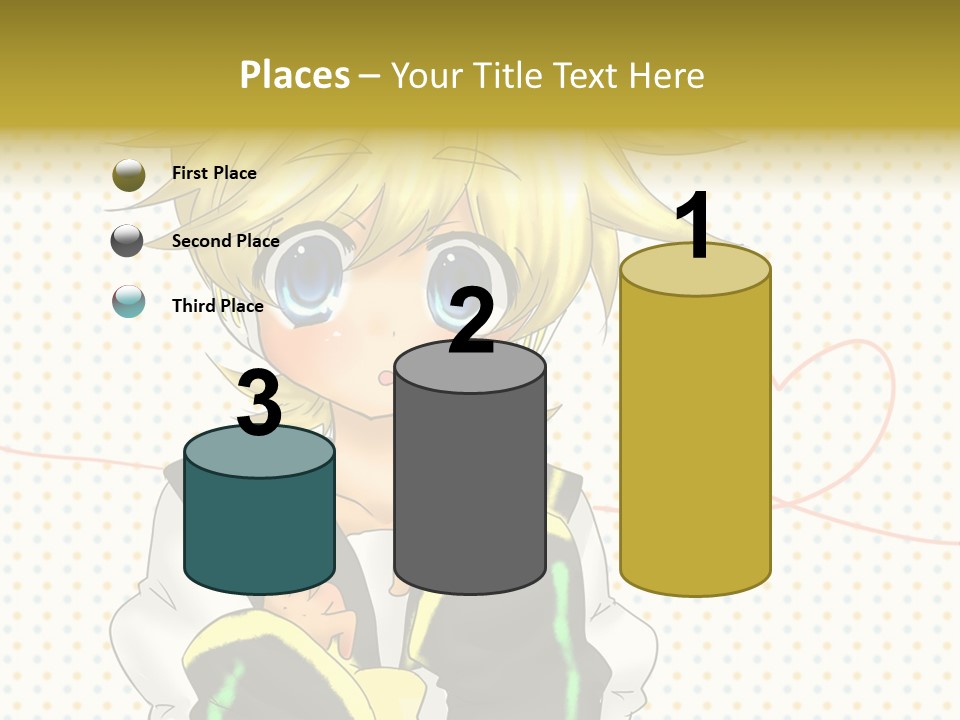 A Cartoon Character With Blue Eyes And Blonde Hair PowerPoint Template