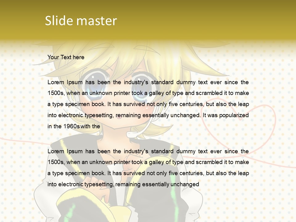 A Cartoon Character With Blue Eyes And Blonde Hair PowerPoint Template