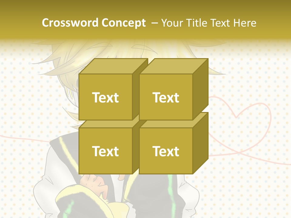 A Cartoon Character With Blue Eyes And Blonde Hair PowerPoint Template