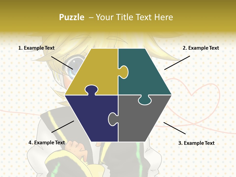 A Cartoon Character With Blue Eyes And Blonde Hair PowerPoint Template