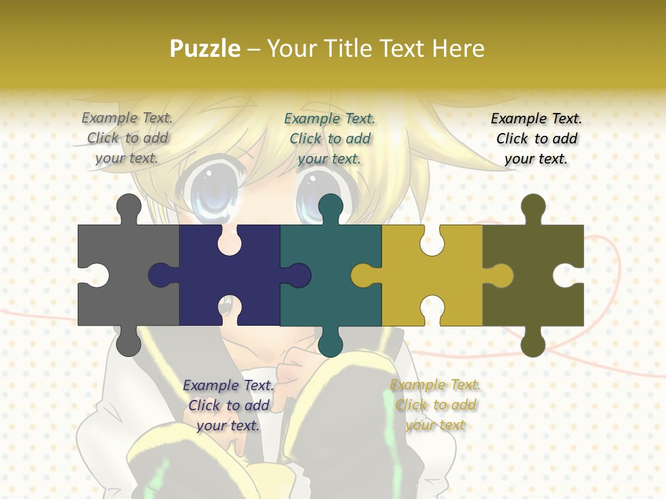 A Cartoon Character With Blue Eyes And Blonde Hair PowerPoint Template