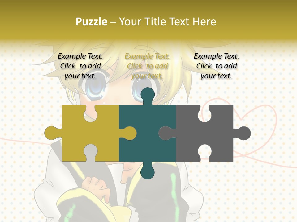 A Cartoon Character With Blue Eyes And Blonde Hair PowerPoint Template