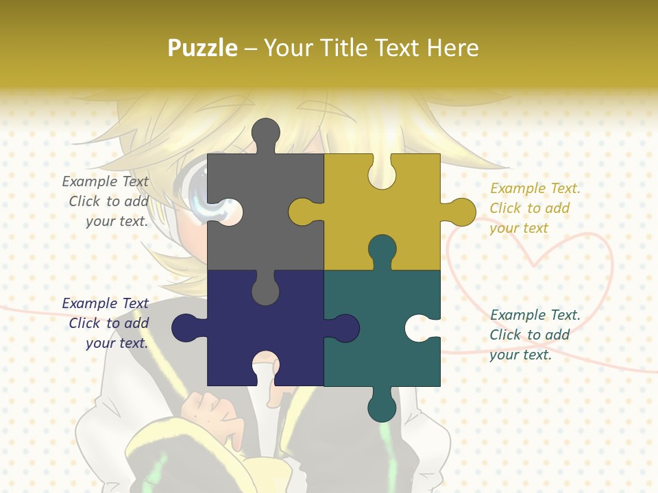 A Cartoon Character With Blue Eyes And Blonde Hair PowerPoint Template