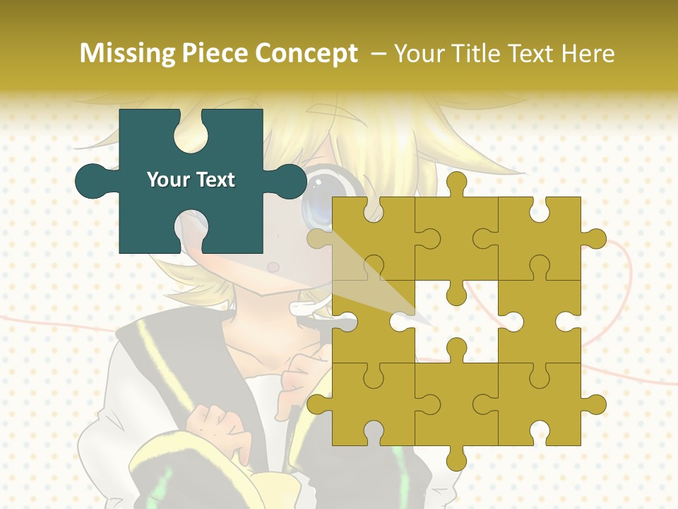 A Cartoon Character With Blue Eyes And Blonde Hair PowerPoint Template