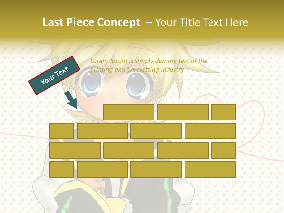 A Cartoon Character With Blue Eyes And Blonde Hair PowerPoint Template