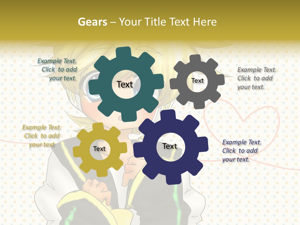 A Cartoon Character With Blue Eyes And Blonde Hair PowerPoint Template