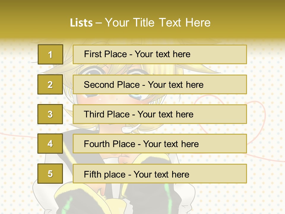 A Cartoon Character With Blue Eyes And Blonde Hair PowerPoint Template